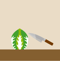 葉菜：収穫のイラスト
